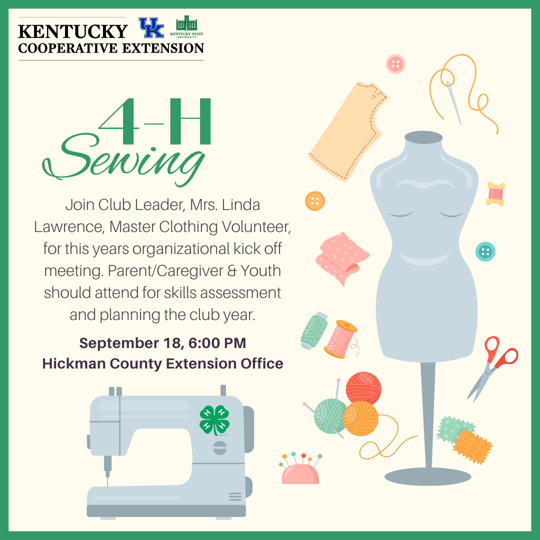 4-H Sewing Interest Meeting Graphic