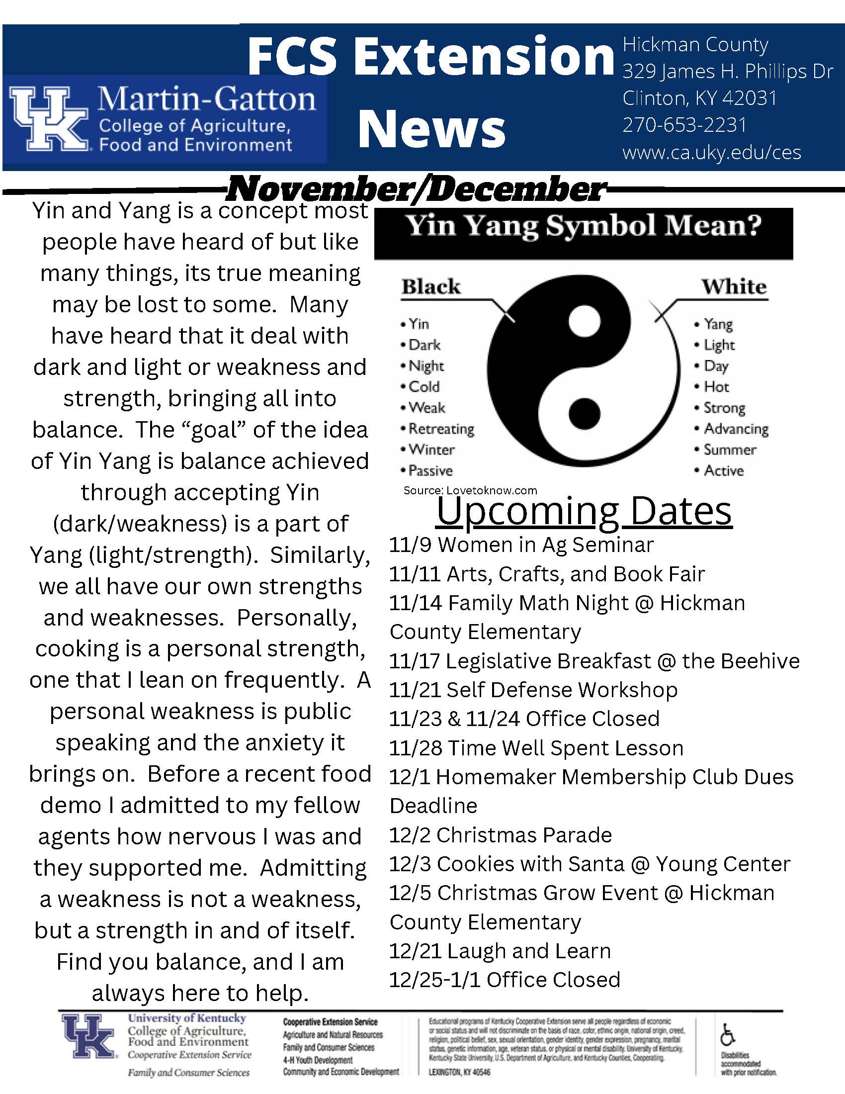 November/December FCS Newsletter 2023