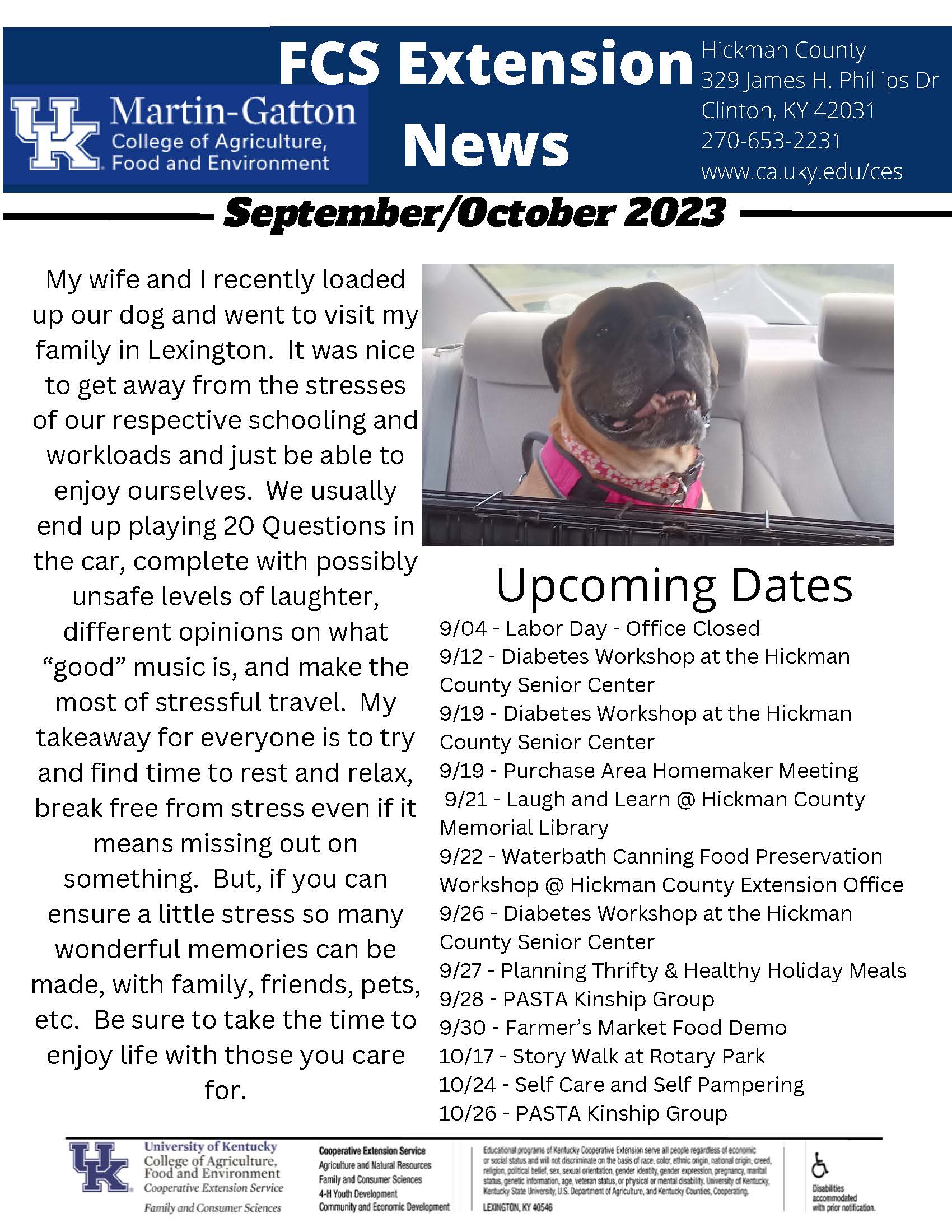 September/October FCS Newsletter 2023